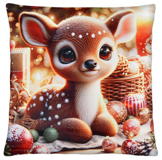 Vánoční polštář CHRISTMAS DEER motiv V. 40x40 cm Mybesthome