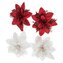 Kwiaty poinsecji białe, czerwone 14cm 4szt