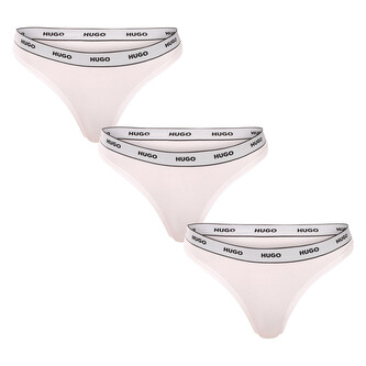 3PACK dámská tanga HUGO bílá (50545680 100) S