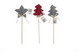 Dekoracja na piku, gwiazdka, choinka MIX