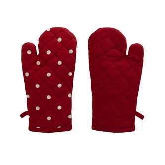 ARÔME HOME Kuchyňská chňapka s magnetem 18*32 cm, Červená s bílými puntíky