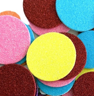 Naklejki z pianki PVC65 Kółka z brokatem