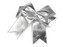 Vánoční mašle metalická - 6 ks - 4 (13x12 cm) stříbrná