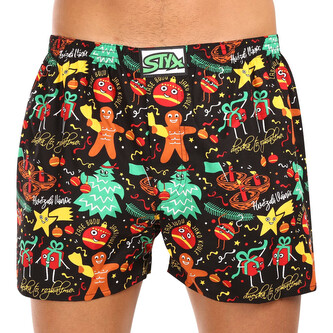 Pánské trenky Styx art klasická guma nadrozměr Vánoce ozdoby (E1754) 4XL
