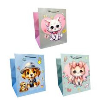 Torebka prezentowa dziecięca XL szerokie dno mix Torebka prezentowa dziecięca XL szerokie dno mix