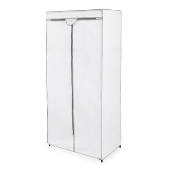 Compactor látková šatní skříň TELLA, kovová konstrukce, na zip, 70 x 45 x 155 cm, bílá