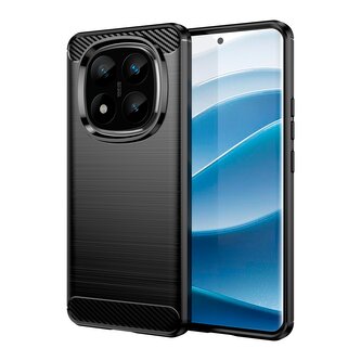 Pouzdro Carbon Xiaomi Redmi Note 14 Pro 5G/14 Pro+ 5G - černé
