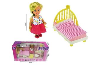 Lalka 11cm zestaw sypialnia HLR36 44188
