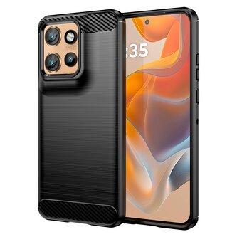 Pouzdro Carbon Motorola Edge 50 Neo 5G - černé