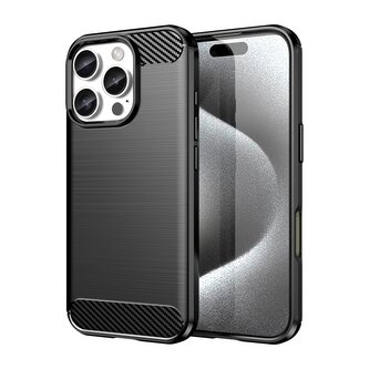 Pouzdro Carbon iPhone 16 Pro - černé