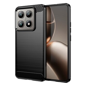 Pouzdro Carbon Xiaomi 14T/14T Pro 5G - černé