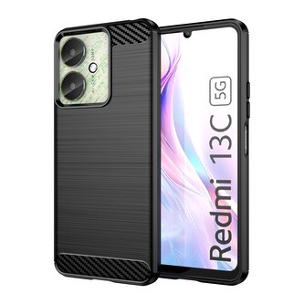 Pouzdro Carbon Xiaomi Redmi 13C 4G/5G/Poco C65 4G - černé