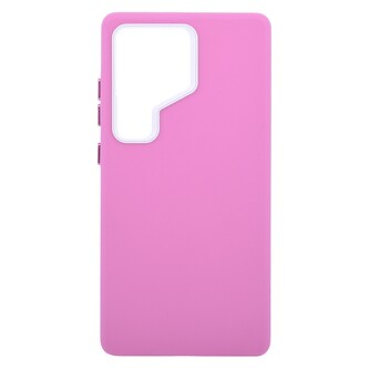 Pouzdro Leather Frame s podporou MagSafe Samsung Galaxy S25 5G - tmavě růžové