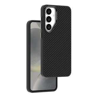 Pouzdro Platinum Carbon s podporou MagSafe Samsung Galaxy S25 5G - černé