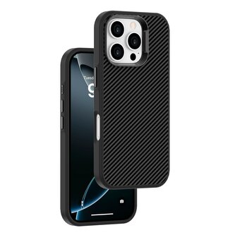 Pouzdro Platinum Carbon s podporou MagSafe iPhone 16 Pro - černé