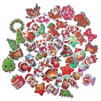 Naklejki winylowe Boże Narodzenie 4-6cm 50szt