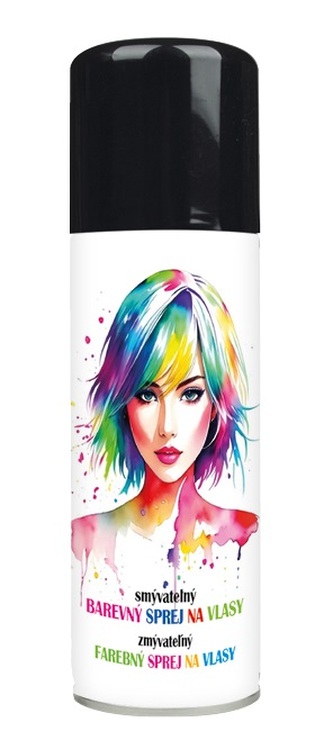 Barevný lak na vlasy smývatelný 125 ml - 10. ČERNÝ