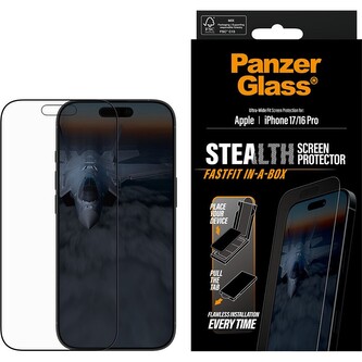 PanzerGlass® Stealth sklo Apple iPhone 17/16 Pro s bezprašným aplikačním boxem