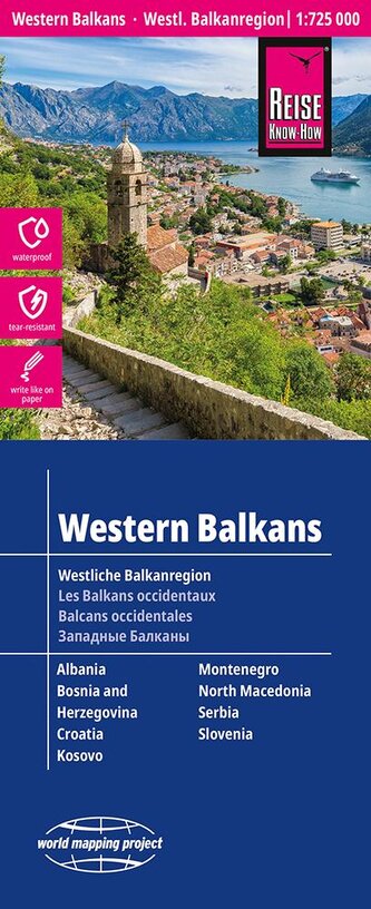 Reise Know-How Landkarte Westliche Balkanregion / Western Balkans (1:725.000)