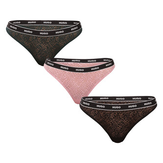 3PACK dámská tanga HUGO vícebarevná (50535265 962) S