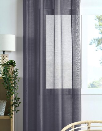 Dekorační dlouhá záclona  s řasící páskou WOOD šedá 140x245 cm (cena za 1 kus) MyBestHome