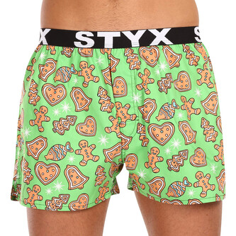 Pánské trenky Styx art sportovní guma Vánoce perníčky (B1753) S Pánské trenky Styx art sportovní guma Vánoce perníčky (B1753) S