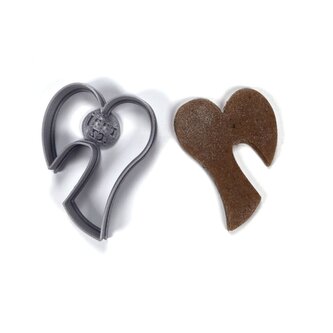 Srdce s výkrojem k zavěšení na hrnek vykrajovátko/formička