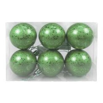 Bombki z efektem rosy szałwiowe 6szt