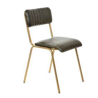 Krzesło | LUMBAR | w obiciu ze skóry bawolej zielone | 46x52x78 cm | 863412 Krzesło | LUMBAR | w obiciu ze skóry bawolej zielone | 46x52x78 cm | 863412