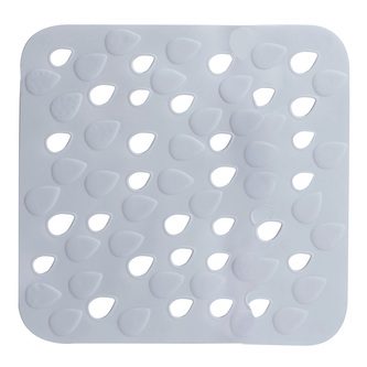 Spirella protiskluzová podložka do sprchy DROPS, šedá, PVC, 54 x 54 cm