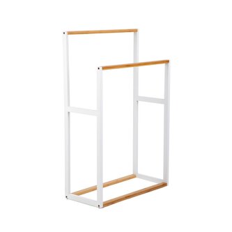 Stojak na ręczniki LOKE drewniany biały 51,5x24,5x66,5-81,5 cm