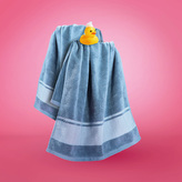 Ręcznik | MAIARA | bawełniany niebieski z ozdobnym przeszyciem | 50x90 cm | 897271