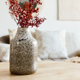 Wazon | RUFUS | ceramiczny brązowy | 14x14x22 cm | 888606 Wazon | RUFUS | ceramiczny brązowy | 14x14x22 cm | 888606