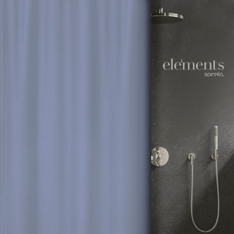 Elements by Spirella sprchový závěs PURE, modrý, 180 x 200 cm, polyester