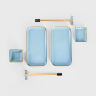 Zestaw do sushi | OKINAWA | dla 2 osób turkusowy | 7 el | 743191