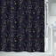 Spirella sprchový závěs CONTRASTE, motiv květin, černý, 180 x 200 cm, polyester