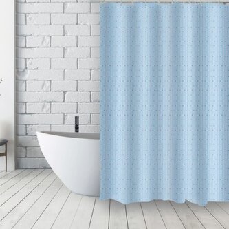 MSV sprchový závěs FRENCH, vzorovaný, modrý, 180 x 200 cm, polyester