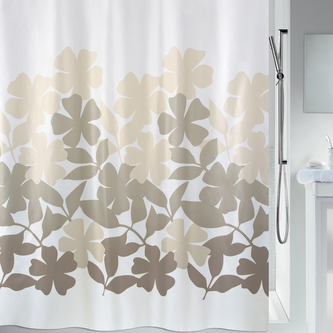 Spirella sprchový závěs FLEURY, motiv květin, bílý, 120 x 200 cm, polyester