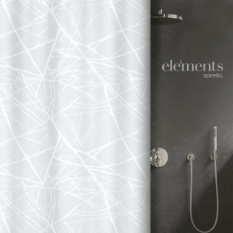 Elements by Spirella sprchový závěs FORES, bílo-šedý, 180 x 200 cm, polyester