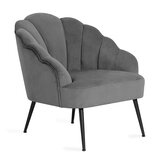 Fotel welurowy szary | ARIEL | 65x71x76 cm | ALL 969847