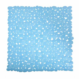 MSV protiskluzová podložka do sprchy GALETS, světle modrá, PVC, 53 x 53 cm