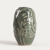 Wazon | MINNA | ceramiczny w liście zielony | 25x15,5 cm | 752582