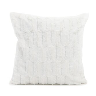 Poszewka | ERMEL | z imitacji futra biała | 45x45 cm | 822969