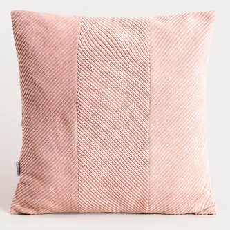 Poszewka | FALLERE | ze sztruksowym wzorem różówa | 45x45 cm | 749865