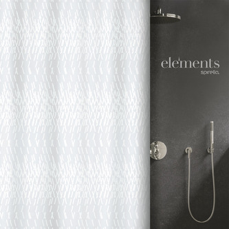 Elements by Spirella sprchový závěs CODE, vzorovaný, bílý, 180 x 200 cm, polyester