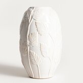 Wazon | MINNA | ceramiczny w liście ecru | 25x15,5 cm | 756818