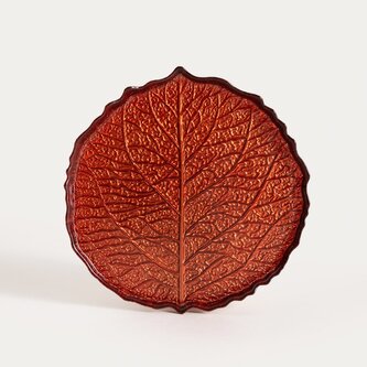 Talerz | VISTAN | amber imitacja liścia | 17 cm | 763380
