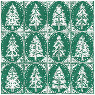 Ubrousky PAW Dekor L (20ks) Pattern Christmas green