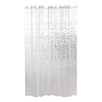 MSV sprchový závěs CLANE, vzorovaný, čirý, 180 x 200 cm, EVA, s kroužky