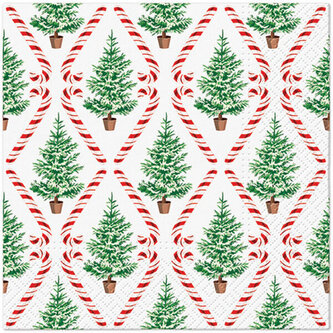 Ubrousky PAW Dekor L (20ks) Candy Cane Forest